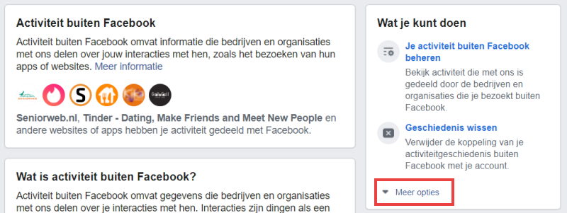 Activiteiten buiten Facebook